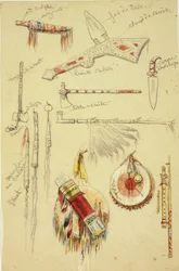 Indische Artefakte, Waffen und Pfeifen